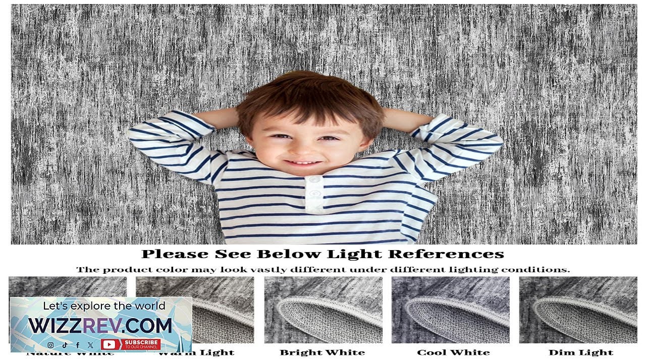 Garvee Solid Grey 8x10 Living Room Area Rugs Washable Rug for Bedroom