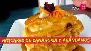 Hotcakes de zanahoria y arandanos