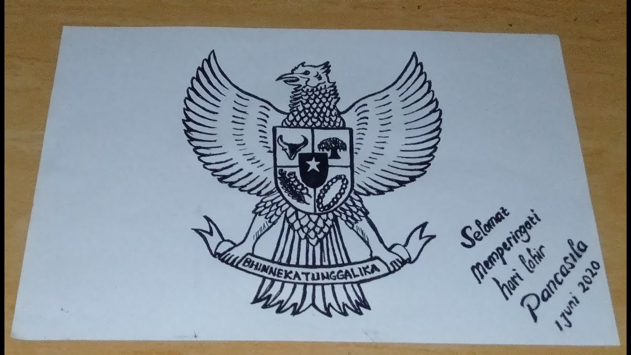 Cara menggambar lambang GARUDA PANCASILA dengan mudah 