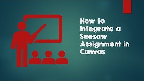 How to Integrate a SeeSaw Assignment in Canvas.