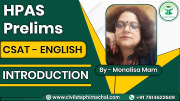HPAS Prelims CSAT Revision | English Lecture 1 | Introduction | Himachal Administrative Services