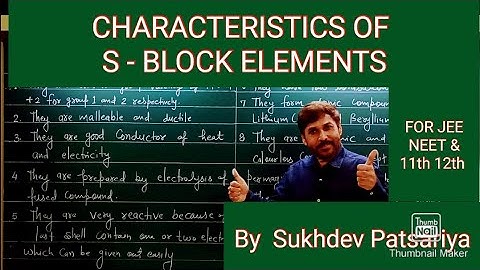 L-8 || General characteristics of S- Block elements | Class 11th + JEE | NEET |