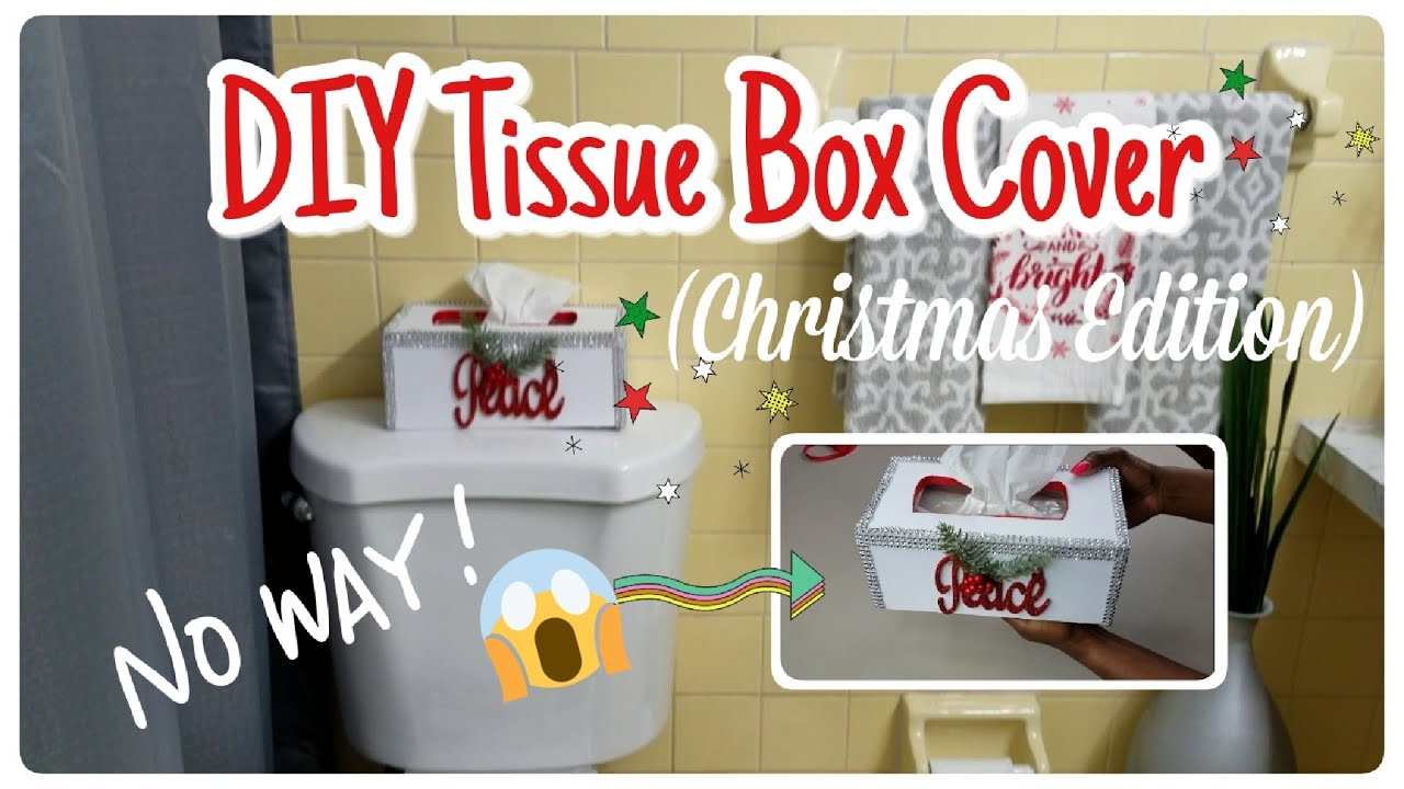 Christmas DIY Tissue Box Cover Dollar Tree DIY Christmas Collab