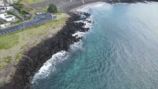 Açores : Praia do Pópulo em drone - Ponta Delgada (São Miguel)
