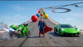 Spider Hero Mega Ramp Stunt Challenge 🕷️ Bike, Sports Car, Bus & Monster Truck Impossible Race Game screenshot 3