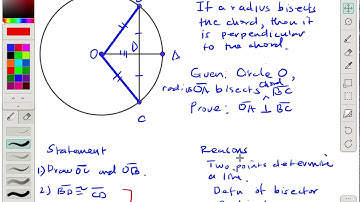 CI04 Proof that if radius bisects a chord, its perpendicular to the chord