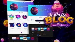 Aesthetic animated landing page design for Space Blog | React JS | Speed Codez
