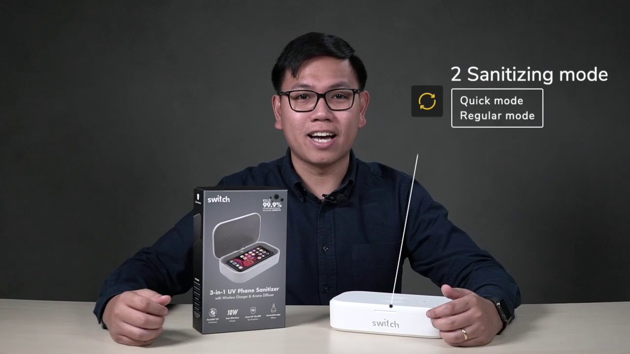 Switch 3 in 1 UV phone Sanitizer | English | Selling Points