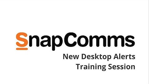 New Desktop Alert Training session