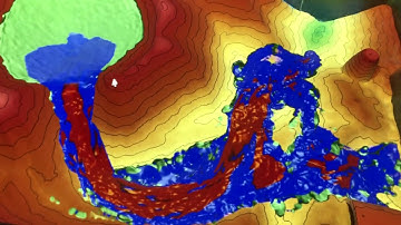 Modified Augmented Reality sandbox showing flood erosion and sedimentation at Geo3BCN-CSIC