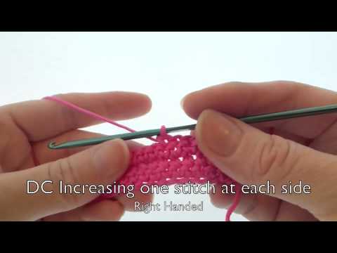 Increasing by 1 double crochet at the beg & end of a row (RH)
