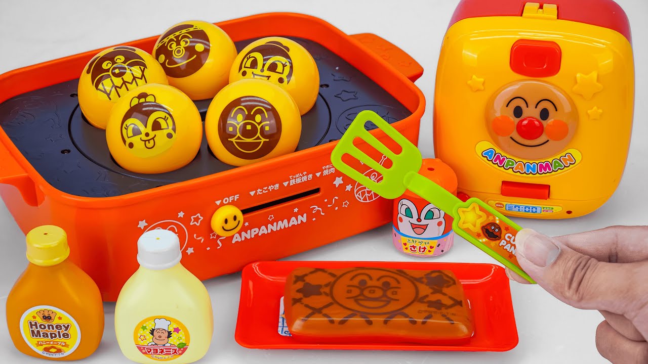 【TOY ASMR】Anpanman Yakiniku! Takoyaki! Teppanyaki! 3-Way Chatting Hot Plate DX ASMR 😊 Review Toys