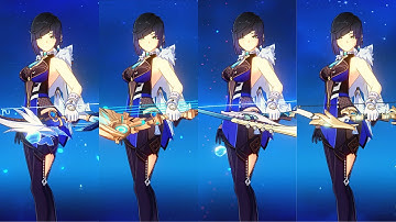 C0 Yelan Weapon Damage Comparison (Aqua Simulacra, Skyward Harp, Stringless, Favonius Warbow)