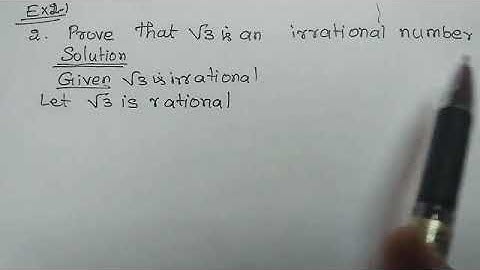 ##11th maths exercise 2.1sum no2 prove that√3 is an irrational number