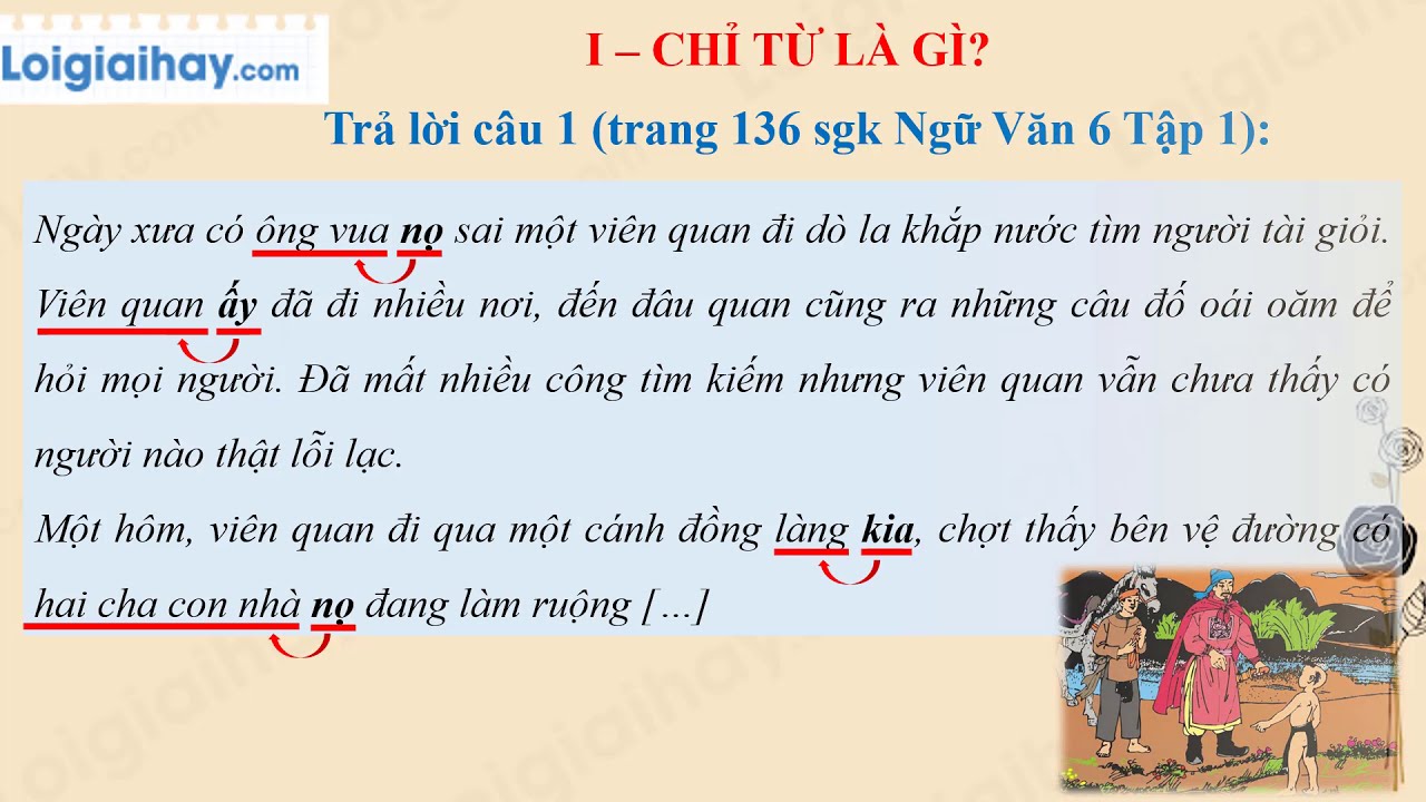 Soạn Bai Chỉ Từ Trang 136 Sgk Ngữ Văn Lớp 6 Tập 1 Youtube