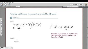 Factoring a difference of squares in one variable - advanced