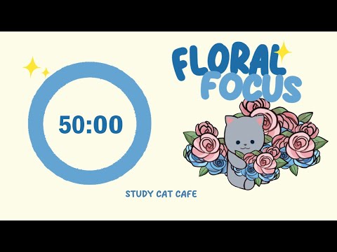 STUDY WITH ME Focus Pomodoro Timer 50x10 | Study Cat Cafe 🐈| Lofi beats + white noise by Study Cat Cafe