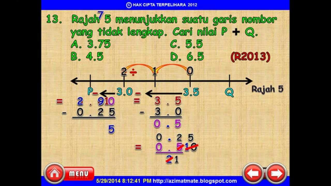 MATEMATIK UPSR: GARIS NOMBOR DAN PERPULUHAN. - YouTube