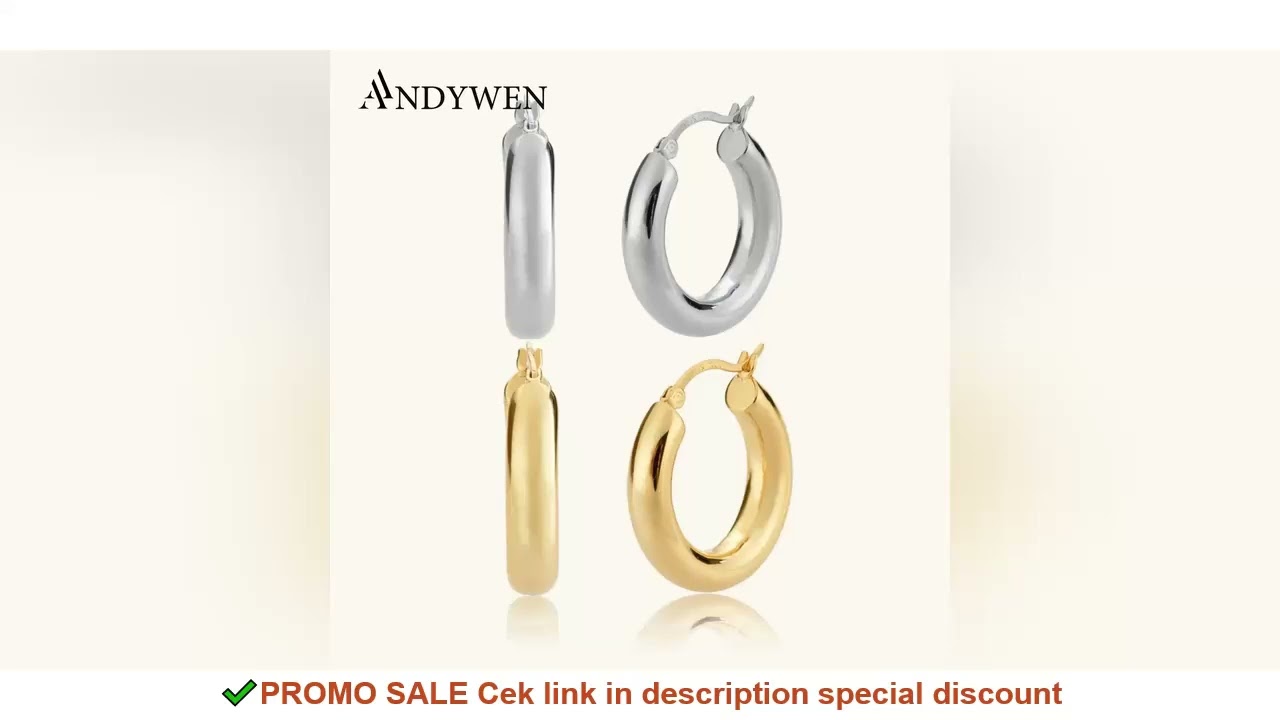 ANDYWEN 15mm Hollow Hoops Closed Claps Circle Loop 925 Sterling Silver 2020 Fashion Women Luxury Jew