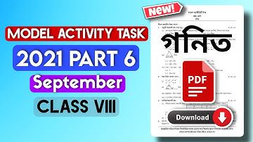 Class 8 Math Model Activity Task Part 6 Full Solve |September Month