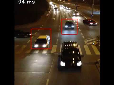 Opencv car detection at Night no background subs used - YouTube