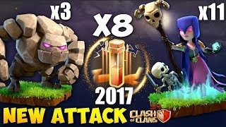 8 EARTHQUAKE + 11 WITCH: WITCH BOOM NEW TH9 STRONG WAR ATTACK STRATEGY 2017 | Clash of Clans