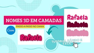 HOW TO CREATE LAYERED 3D NAMES IN CANVA I FREE TUTORIAL screenshot 1