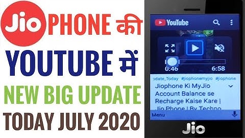 Jiophone YouTube New Update Today | Jiophone YouTube New Update | Techno Shiva