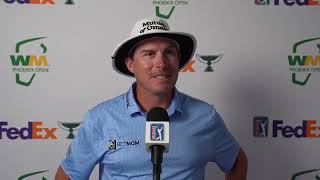 Joel Dahmen Chips In on 16 (Wearing a Seahawks Helmet!) 😂 | Phoenix Open Round 1 Interview Wealth