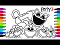Poppy Playtime Chapter 3 CatNap Coloring Book 🎨 | Creepy Color Reveal (Satisfying Horror Art) #U1090