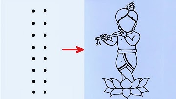 Lord shree krishna drawing from 2×8 dots easy step by step // Easy Lord shree Krishna Thakur drawing