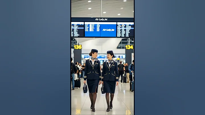 ✨ Elegant Air Lady Jet Attendants Walking Together | Airport Lifestyle Cinematic ♥️🌹