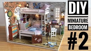 DIY Miniature Bedroom Kit #2 The reason why I love this little bedroom is because of the old vintage suitcase and the antique camera! It was rather fun setting ...