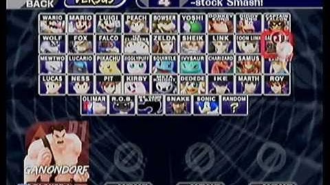 My Super Smash Bros Project M Character Select/Hacked Brawl