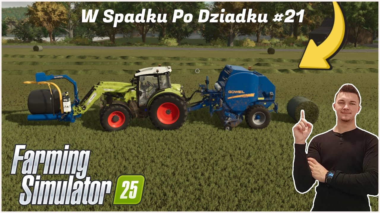 W Spadku Po Dziadku Krzyżówka Koniec Sianokosów | FS25 | W Spadku Po Dziadku #21 | Prasowanie
