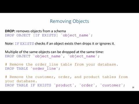 SQL DDL: Removing Objects