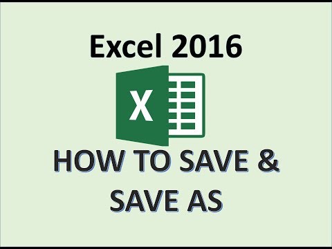 Video: How To Save An Excel Sheet