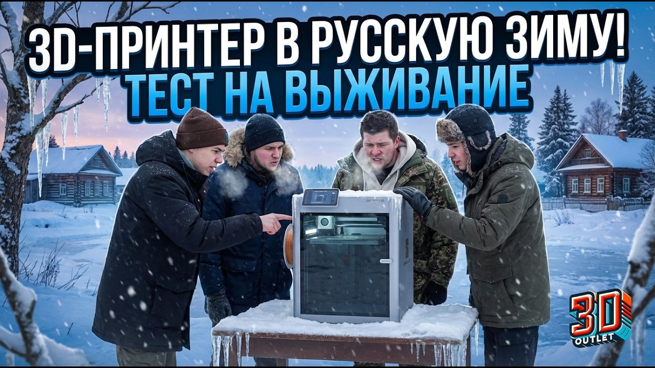 3D-принтер Bambu Lab P2S в русскую зиму! Будет ли он печатать в -11?