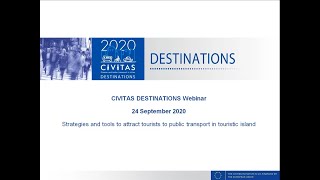 DESTINATIONS WP7 WEBINAR on Strategies to attract tourists to PT