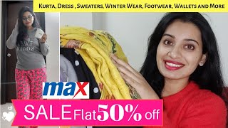 Huge MAX SALE Haul | Flat 50% OFF | Try On Kurti,Leggings,Winter Wear,Dress,Footwear