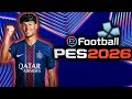 SAIU EFOOTBALL PES PPSSPP EUROPEU ATUALIZADO 2026 COM GRÁFICOS CAMERA FACES ELENCOS E KITS 100%😱