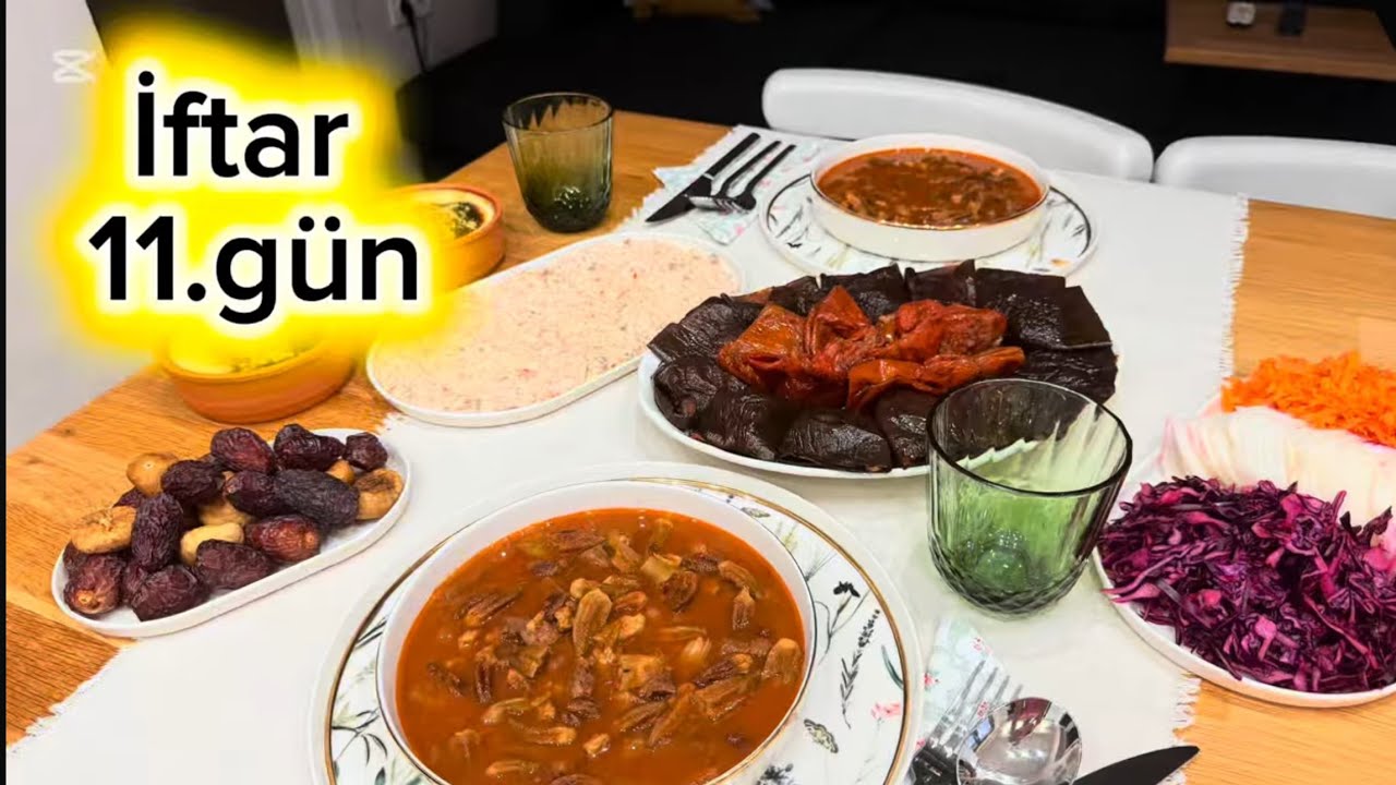 🕌İFTAR 11.GÜN MENÜSÜ😍😇 RAMAZAN  MENÜLERİ  KURU DOLMA BAMYA ÇORBASI SÜTLAÇ