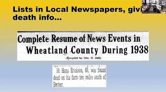 Death Records— Adjusting Our Expectations Based on Demands of the Particular Time Period...