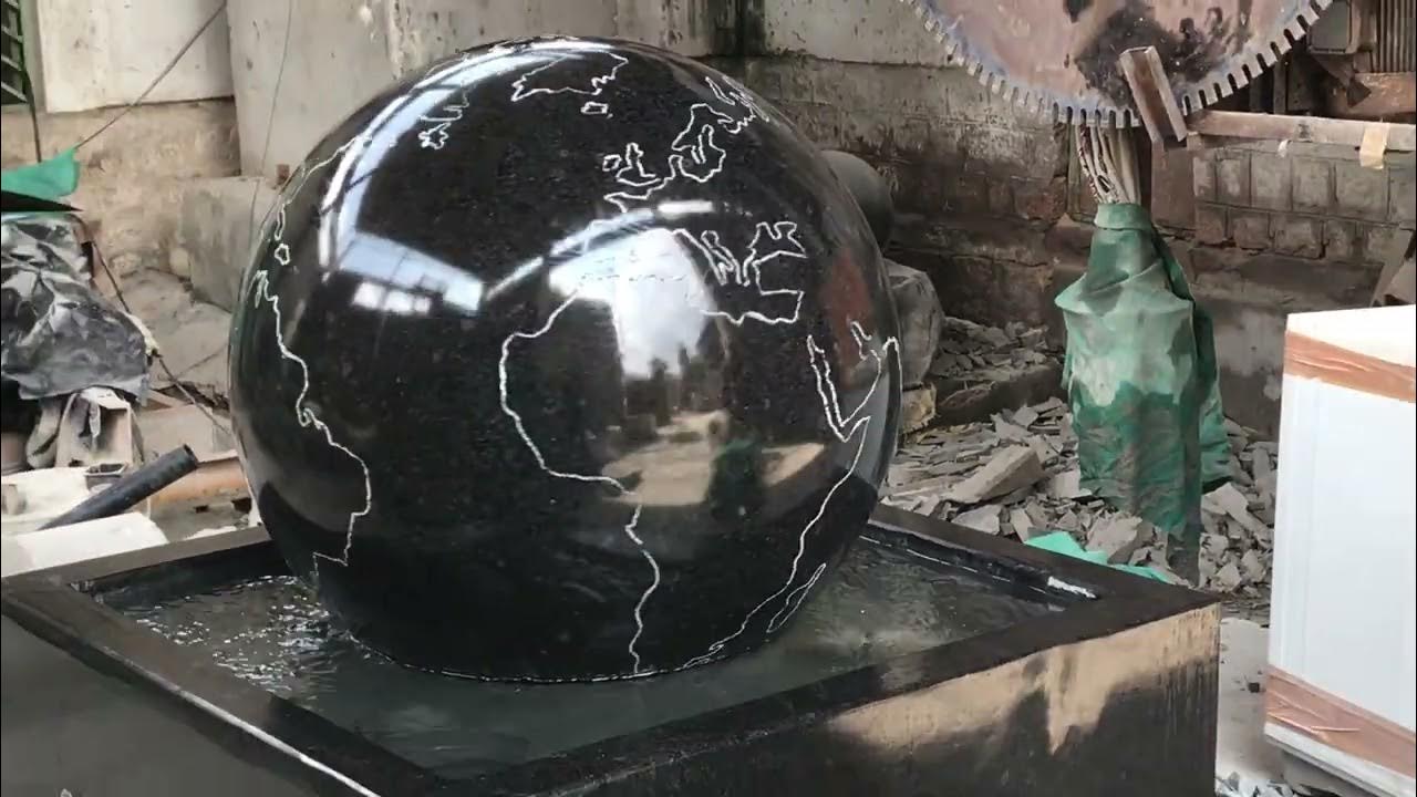 Kugel Floating Granite Sphere Ball Fountain, Floating Granite Sphere