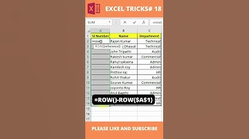 How to update serial number automatically in excel #shorts