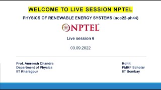 NPTEL-Physics of Renewable Energy Systems (noc22 ph44)_Week 6