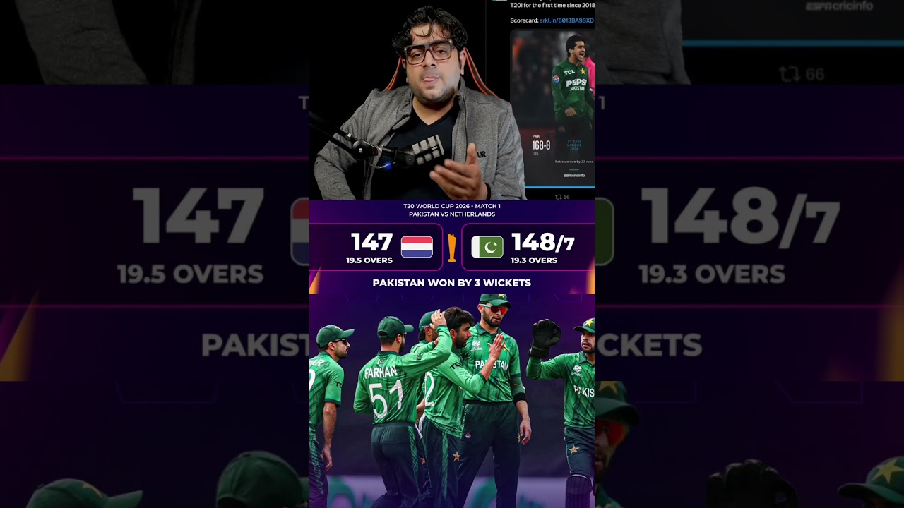 Pakistan beat the netherlands by 3 wickets 🫡