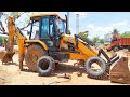 JCB 3DX New Front Tyre Quick Technical Changing in Vulcanizing 4 Laborers | jcb tyre change