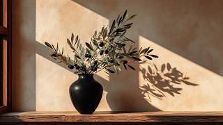 Olive Branch Still Life with Soft Sunlight Minimalist Neutral Frame TV Art Screensaver screenshot 2