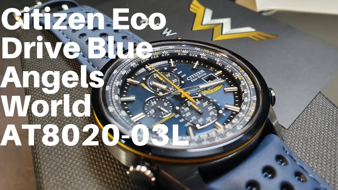 Relógio Citizen Eco Drive Blue Angels World AT8020-03L - YouTube